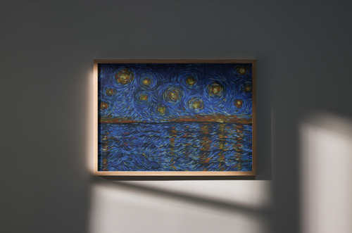 "Coucher de soleil" version imprimée de ma toile format A5