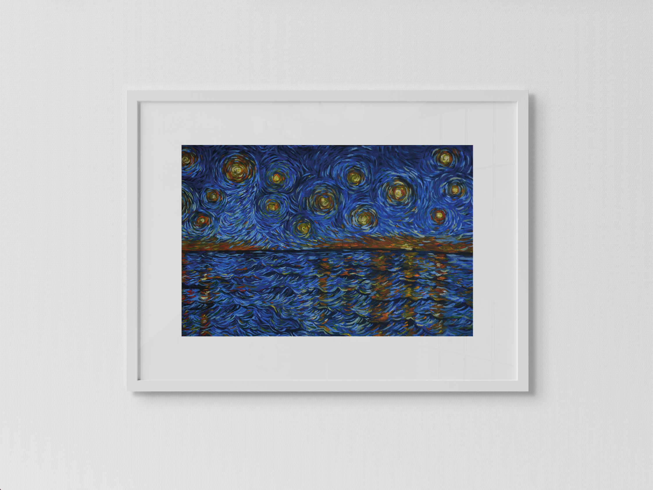 "Coucher de soleil" version imprimée de ma toile format A5