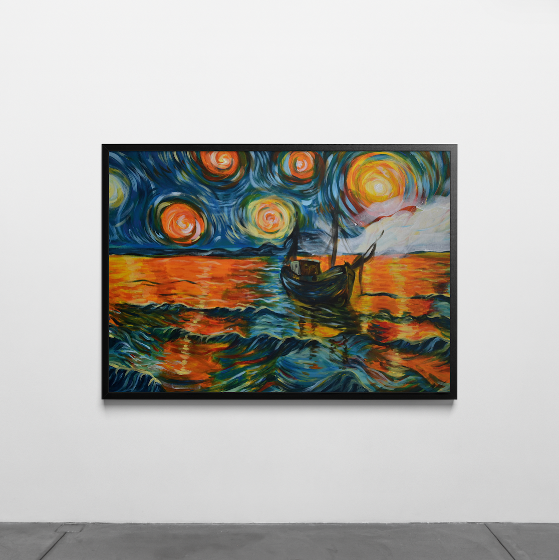 "Lever de soleil en mer" version imprimée de ma toile au format A5