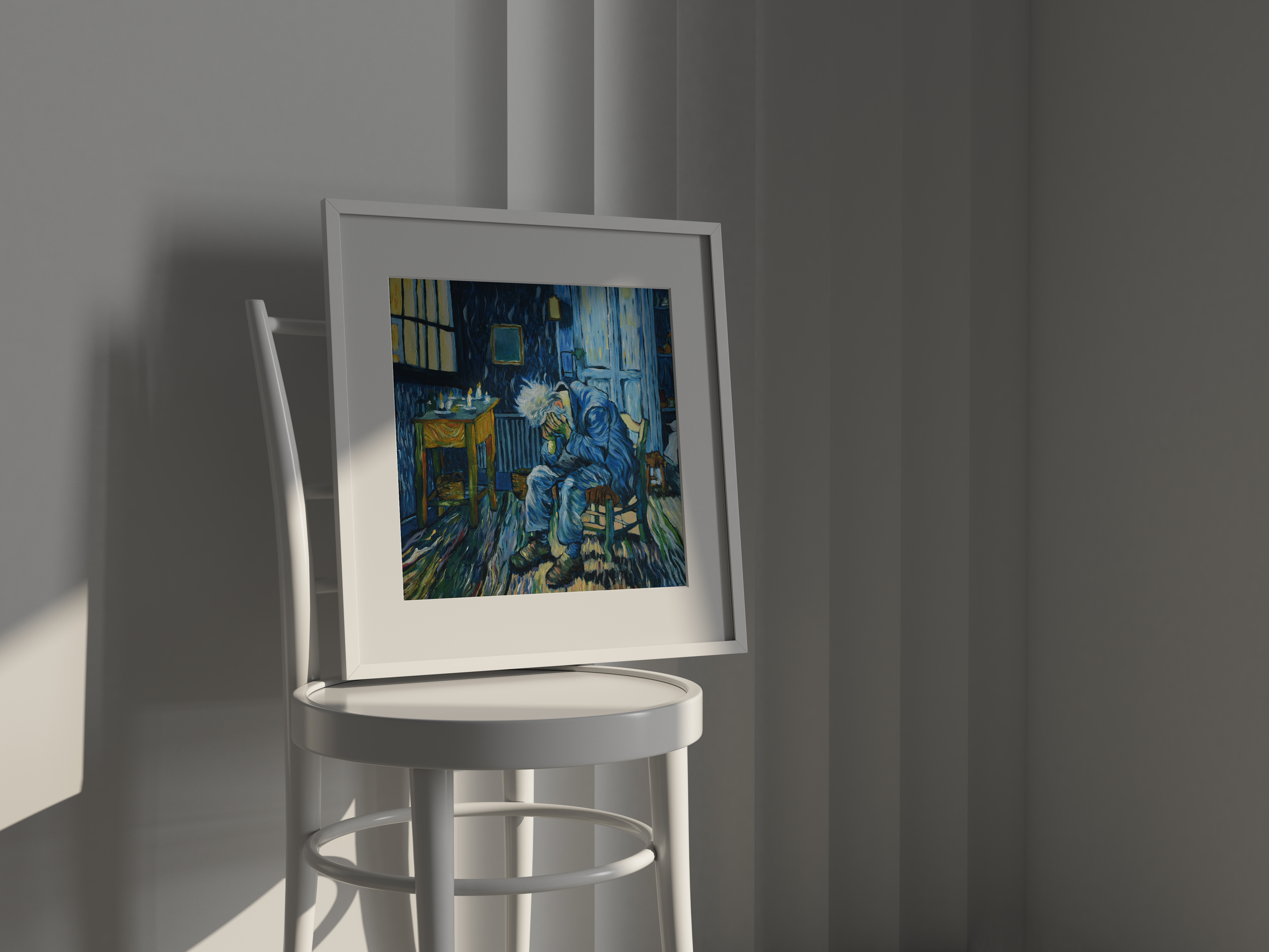 "L'heure bleue" toile version imprimées 21cmx21cm